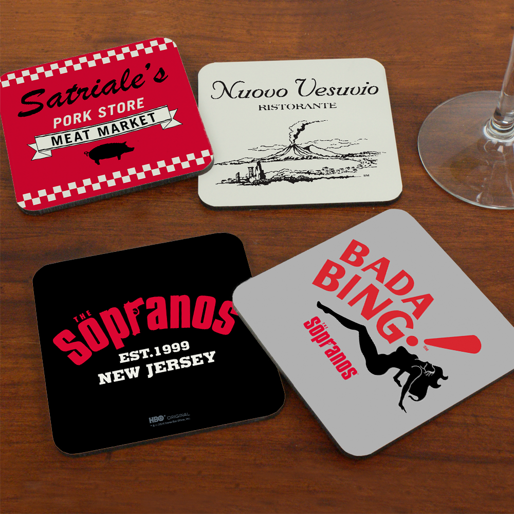 The Sopranos Coaster Set with Mahagony Holder – HBO Shop
