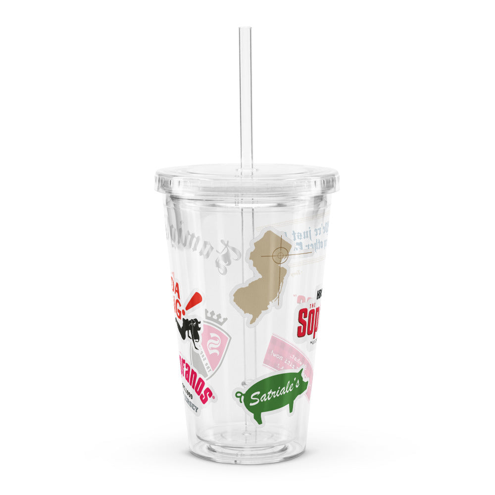 The Sopranos Sticker Icons Clear Tumbler