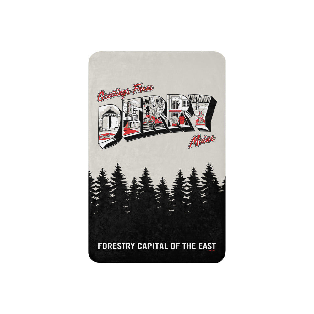IT: Welcome to Derry Greetings from Derry Sherpa Blanket – HBO Shop
