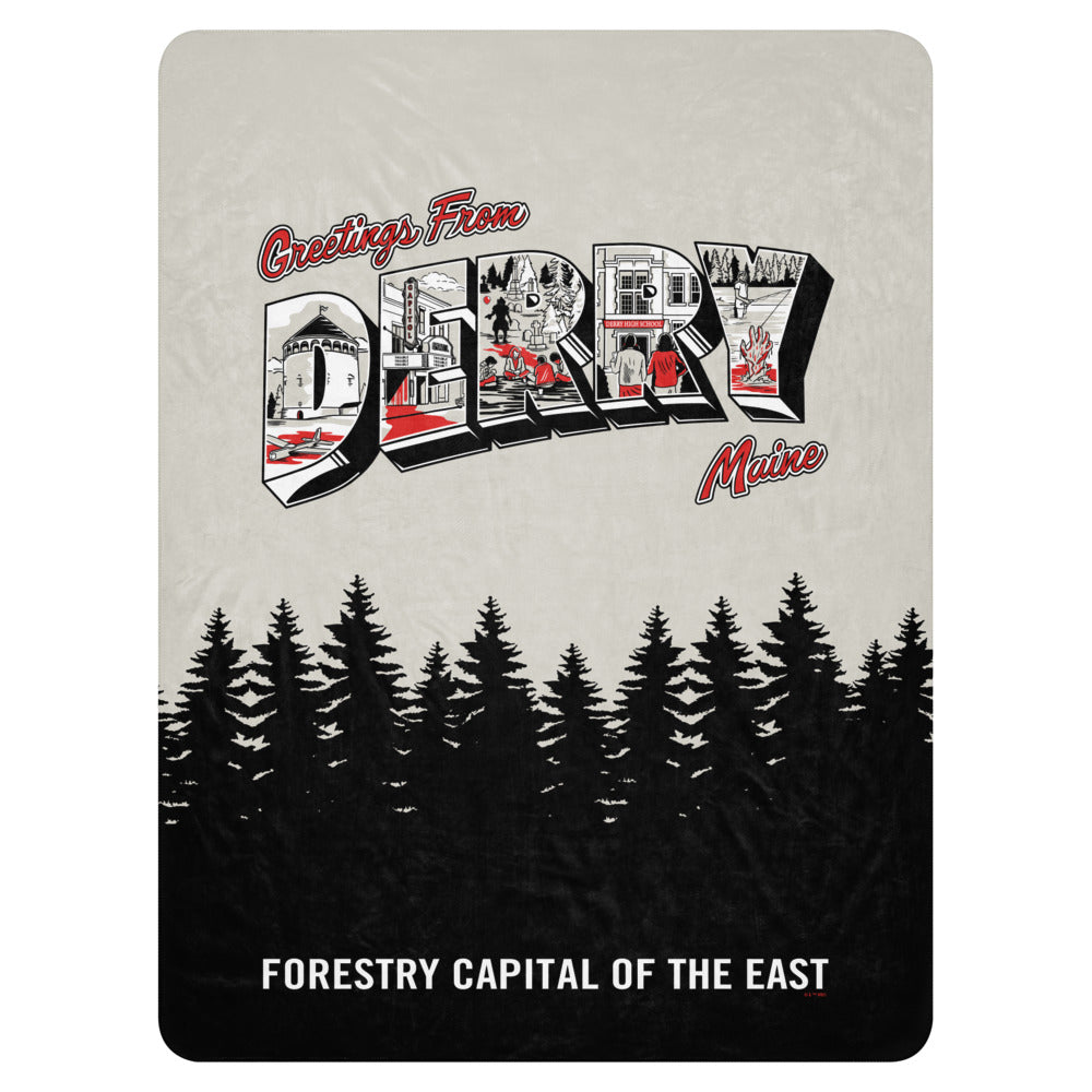 IT: Welcome to Derry Greetings from Derry Sherpa Blanket – HBO Shop