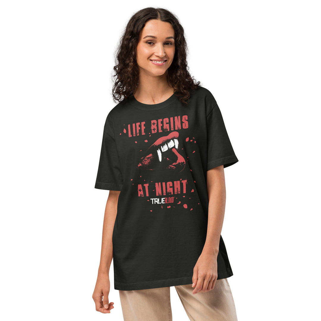 True Blood Oversized T-Shirt Life Begins at Night – HBO Shop