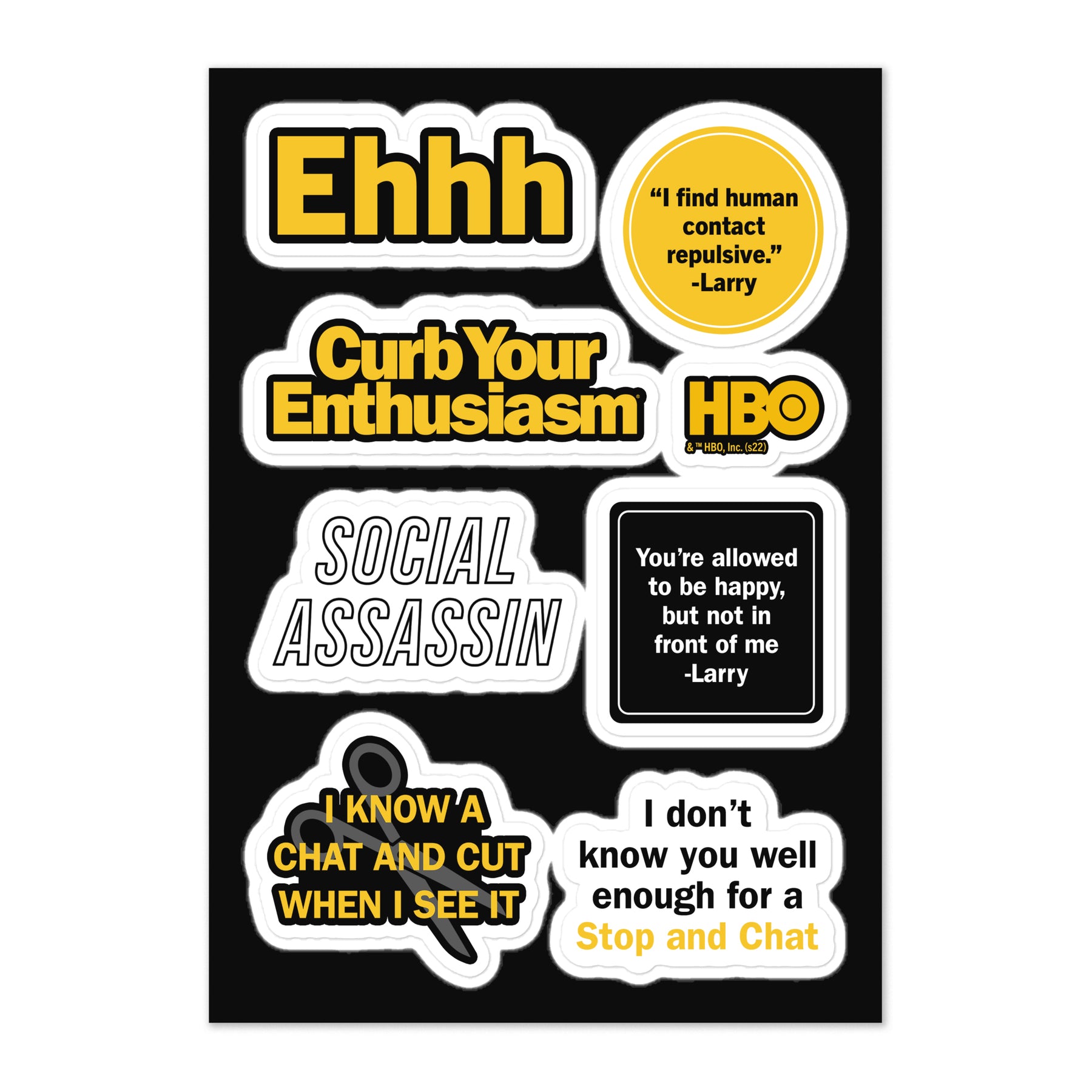 Hbo Sticker Curb Your Enthusiasm Larry-isms Sticker Sheet – HBO Shop