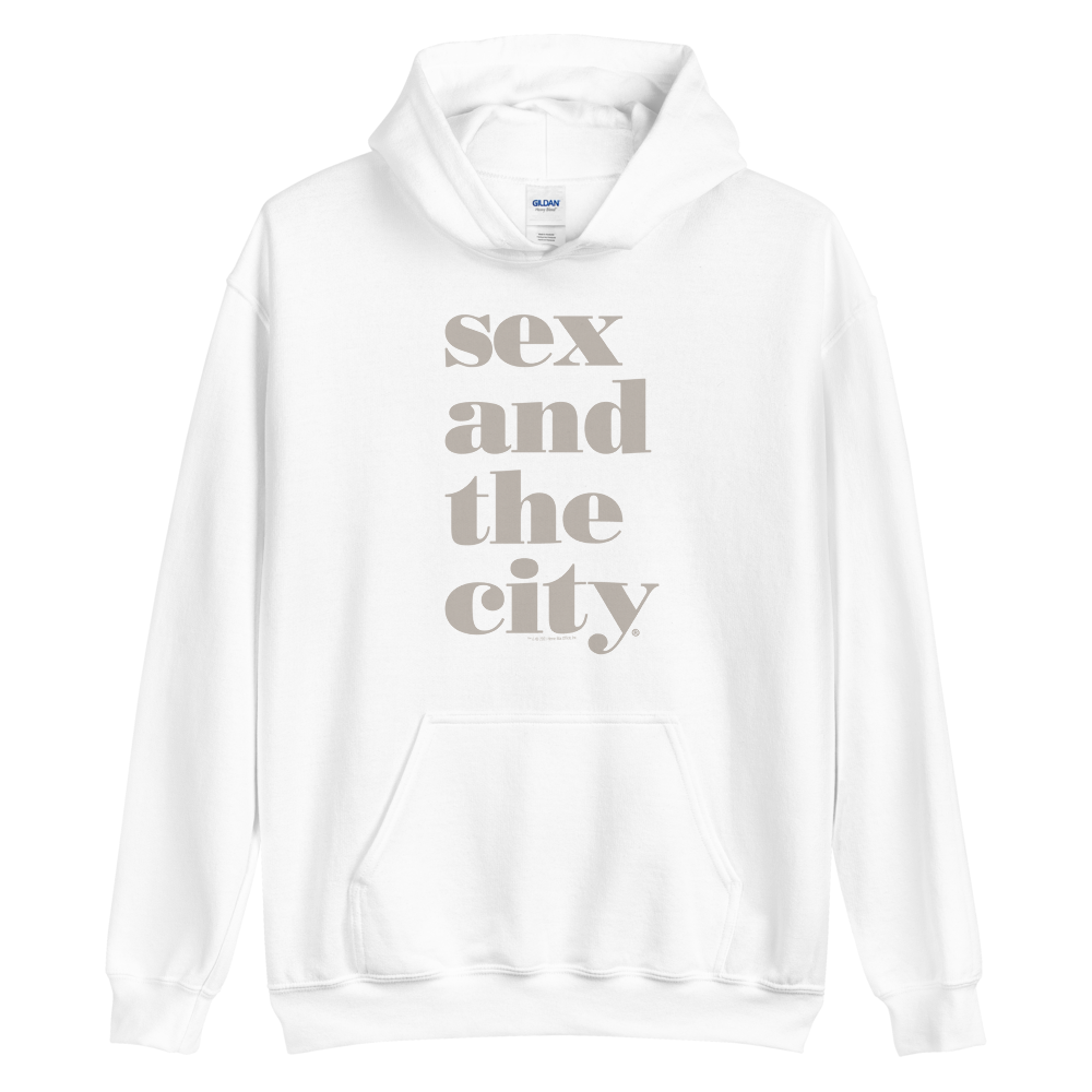 Sex and the City Logo Fleece Hooded Sweatshirt White / 4XL Sex and the City Logo Fleece Hooded Sweatshirt White / 4XL